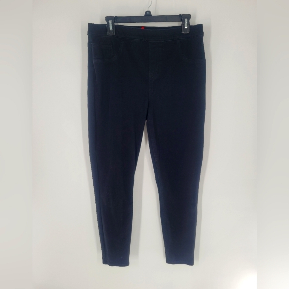 Spanx Jean-ish‎ Ankle Leggings Women's Size XL Black Stretch Denim Skinny Jeans